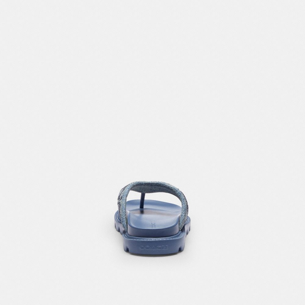 Женские сандалии Coach Brynn Thong Sandal In Crystal Signature Denim — фото 4