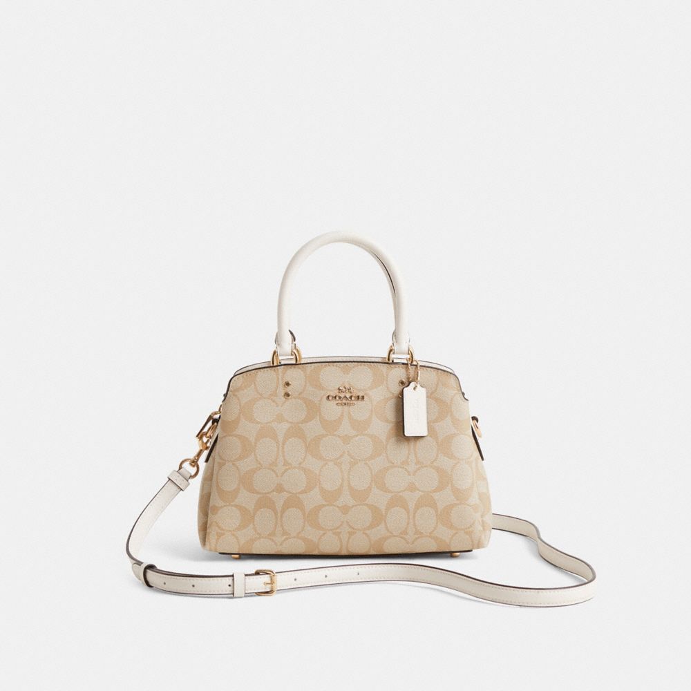 COACH®,Restored Mini Lillie Carryall Bag In Signature Canvas,,Front View