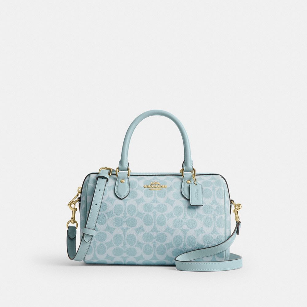 COACH®,Rowan Satchel Bag In Signature Canvas,,Front View