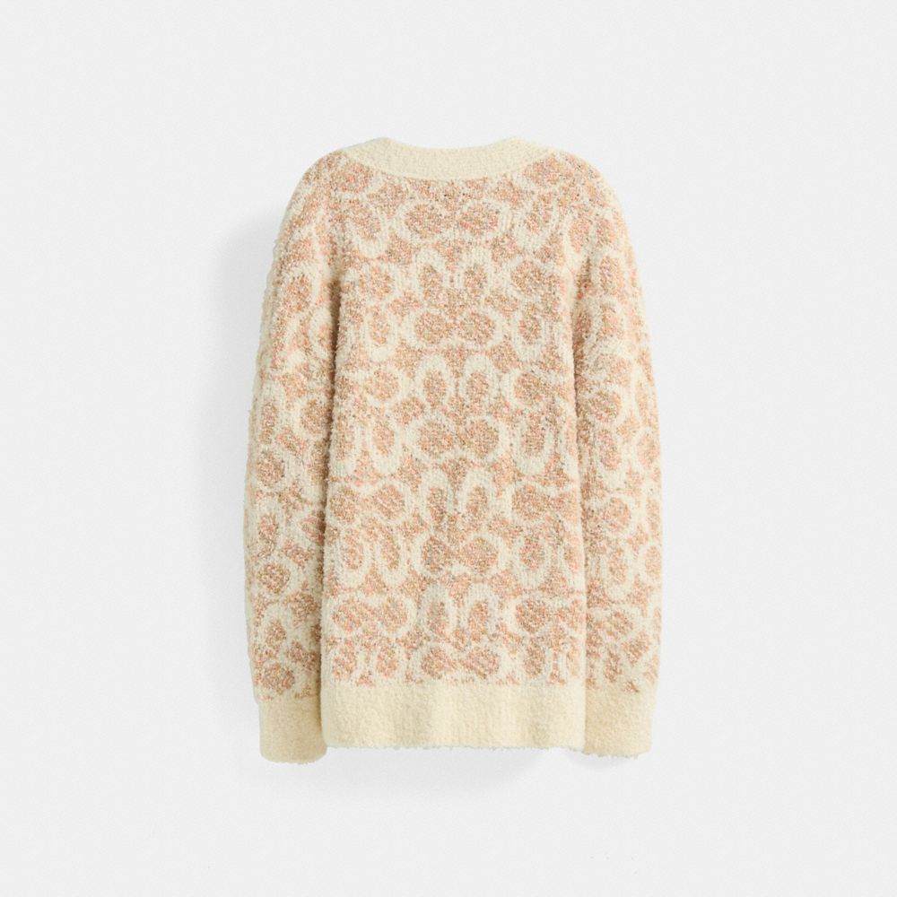 COACH®,Restored Signature Cardigan,,Back View