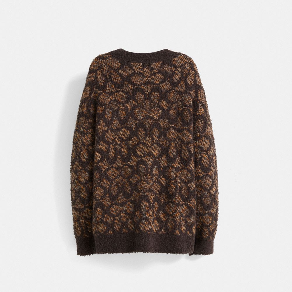 COACH®,Restored Signature Cardigan,,Back View