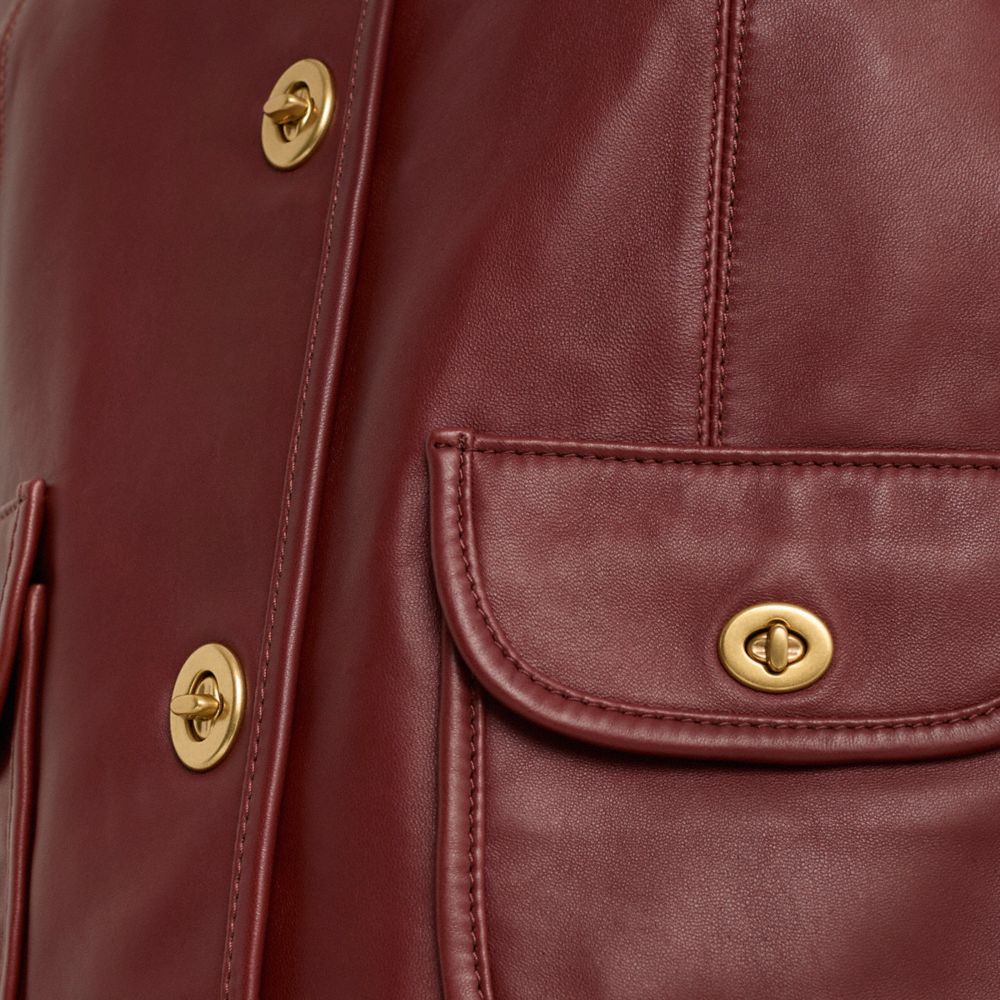 COACH®,Restored Cardi Leather Jacket,,Scale View