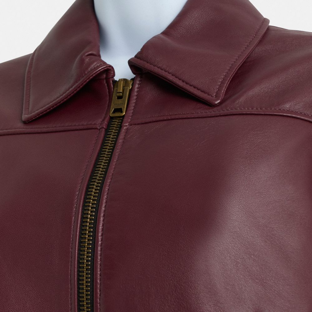 Restored Leather Tailored Bomber Jacket