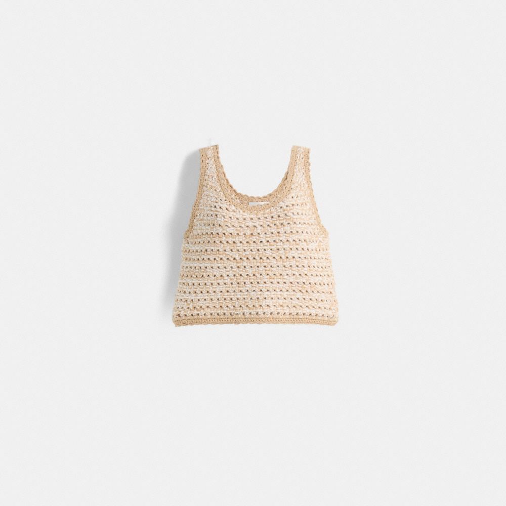 Coach Restored Neutral Knit Tank In Brown
