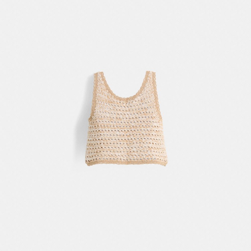 COACH®,Restored Neutral Knit Tank,,Back View