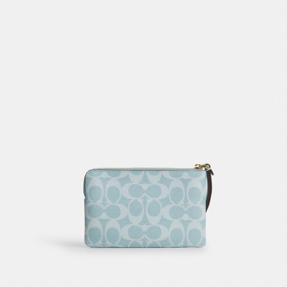 Corner Zip Wristlet In Signature Canvas