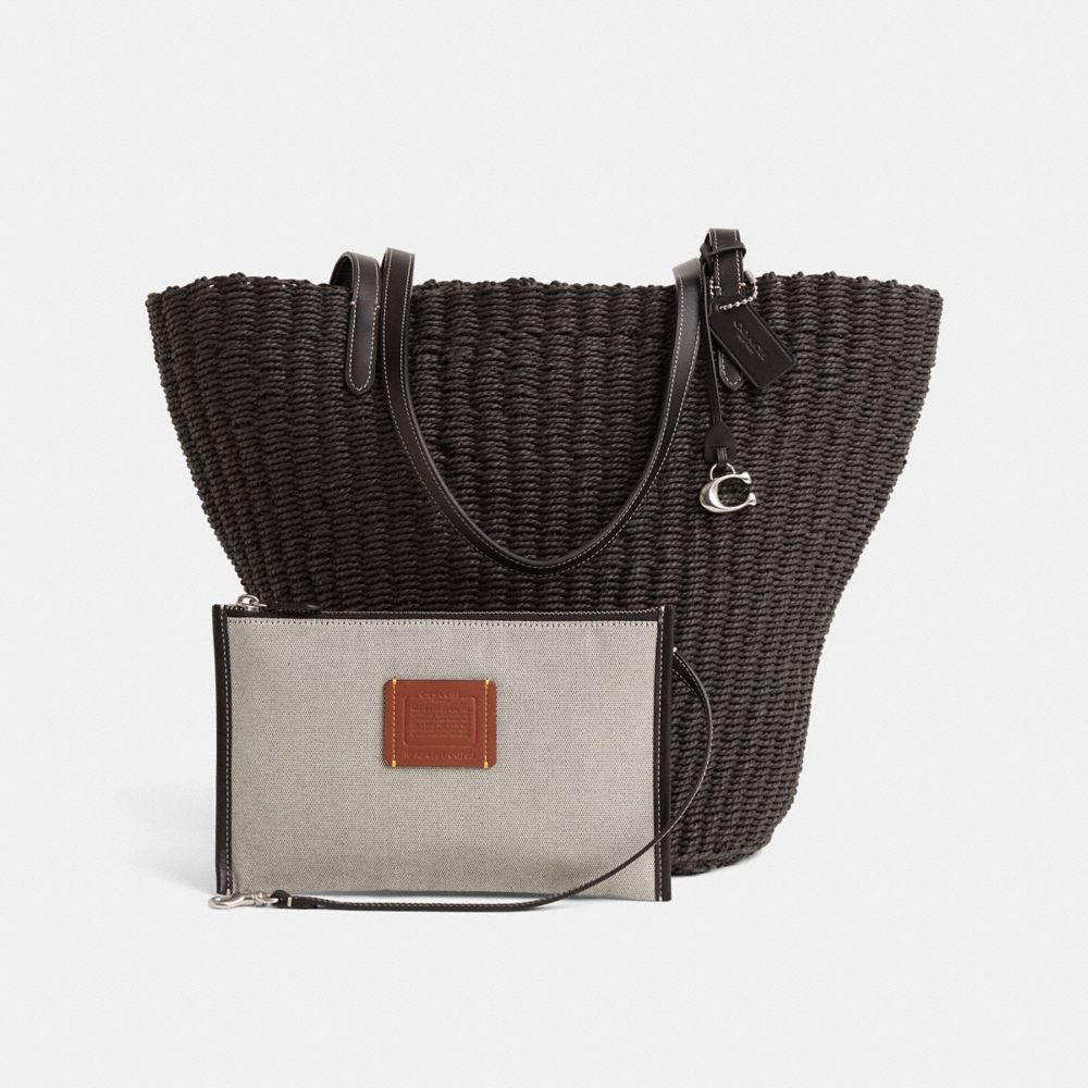 COACH®,Restored Straw Tote,,Angle View