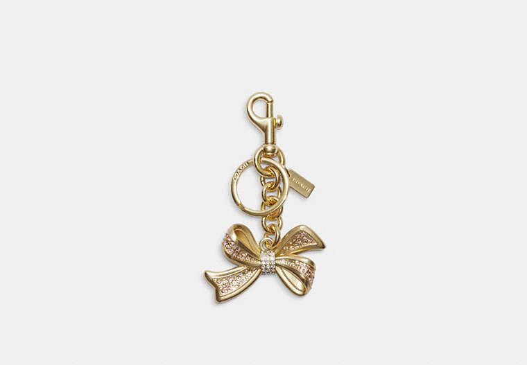 COACH®,BOW BAG CHARM,Gold/Multi,Front View