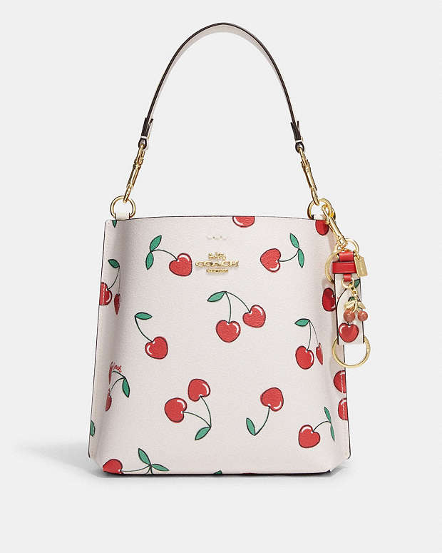 COACH® | Trigger Snap Bag Charm With Heart Cherry Print
