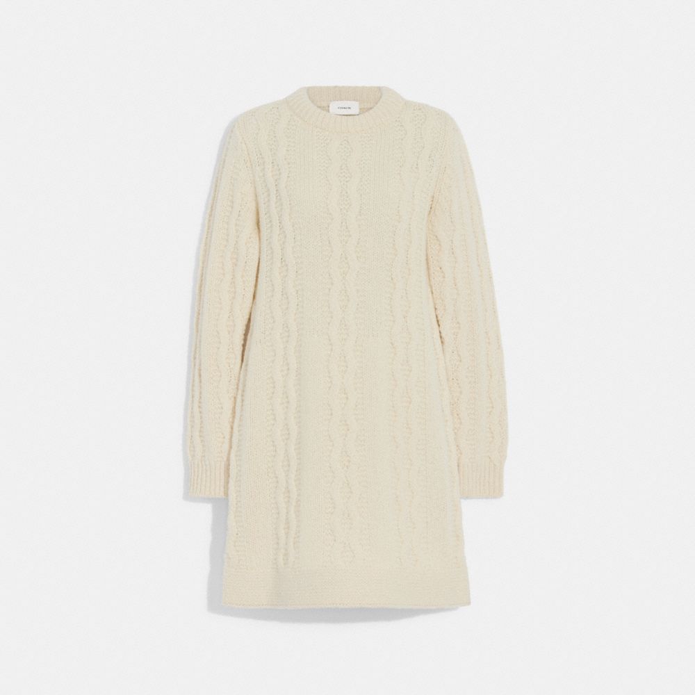 Memory Mile Cable Knit Sweater Dress (Cream) · NanaMacs