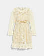COACH®,EMBROIDERED LACE DRESS,Cotton/Silk,Cream,Front View
