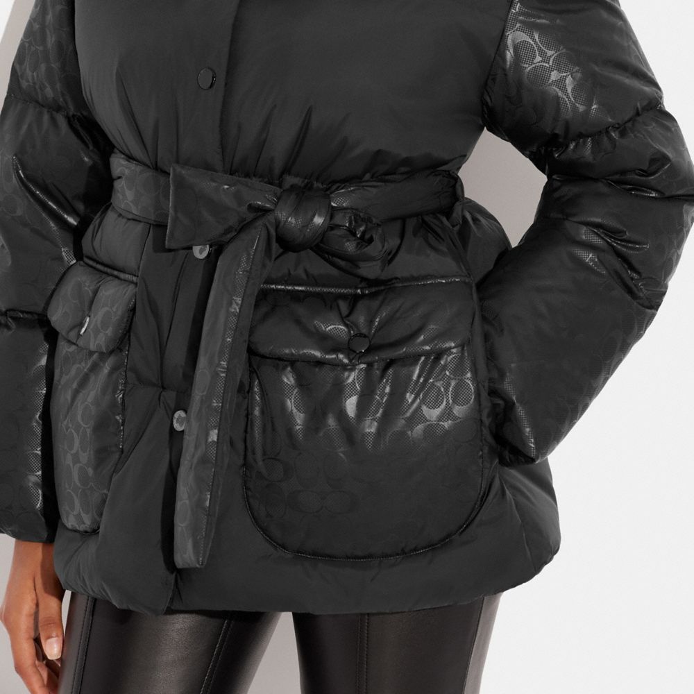 COACH® | Signature Details Belted Puffer