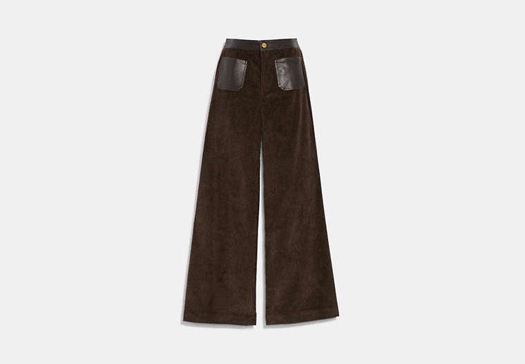 COACH®,CORDUROY LOOM PANTS,cotton,Brown,Front View
