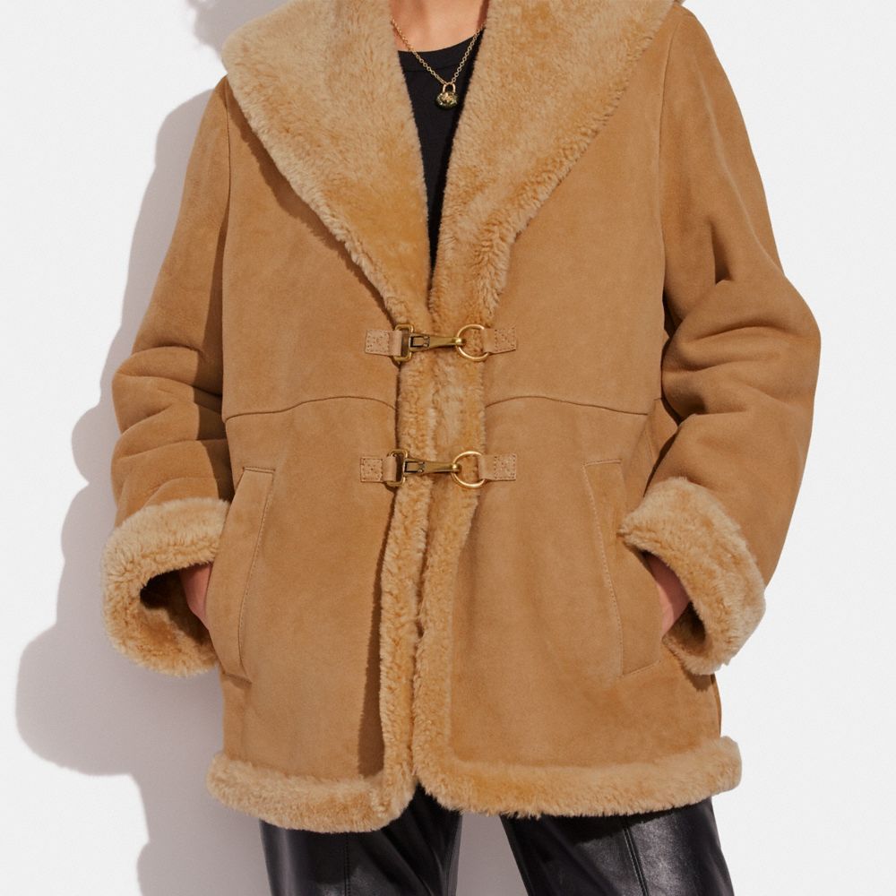 COACH® | Shawl Shearling Coat