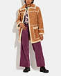 COACH®,SHEARLING PANELED COAT,Shearling,Chestnut,Scale View