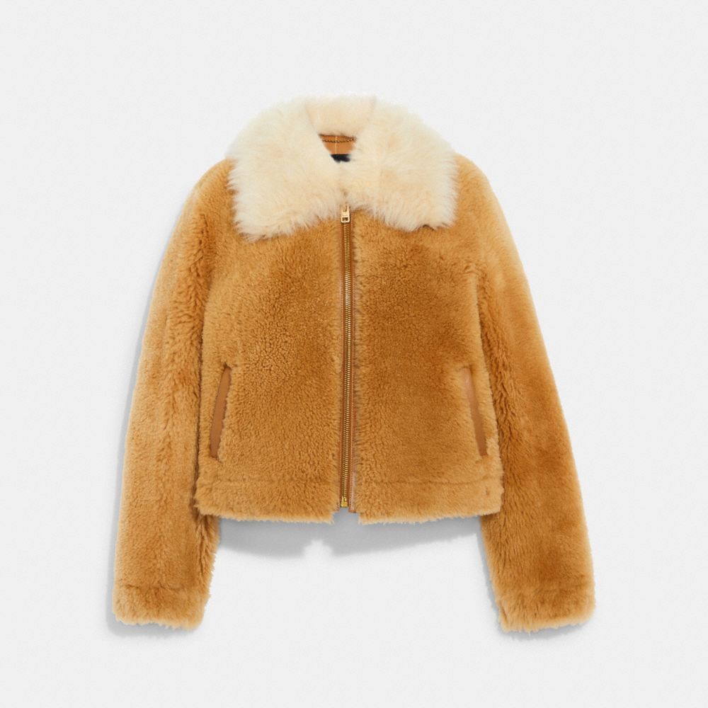 Coach shearling moto outlet jacket