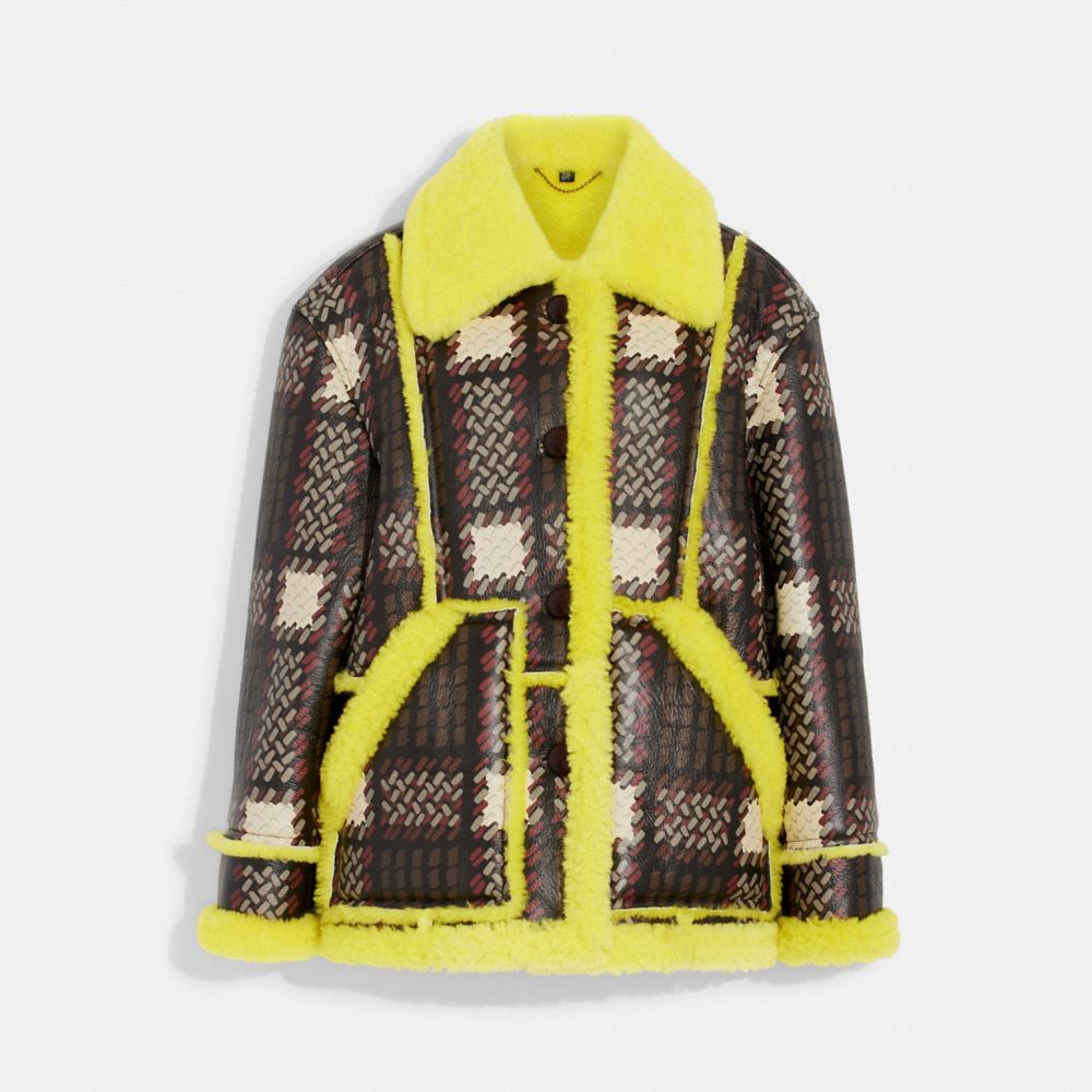 Plaid sale shearling jacket