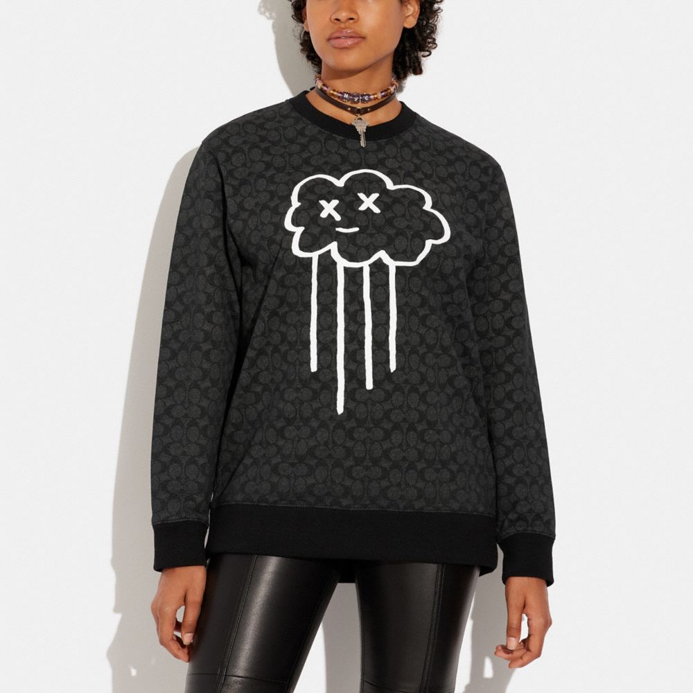 COACH®  Rain Cloud Sweatshirt In Organic Cotton