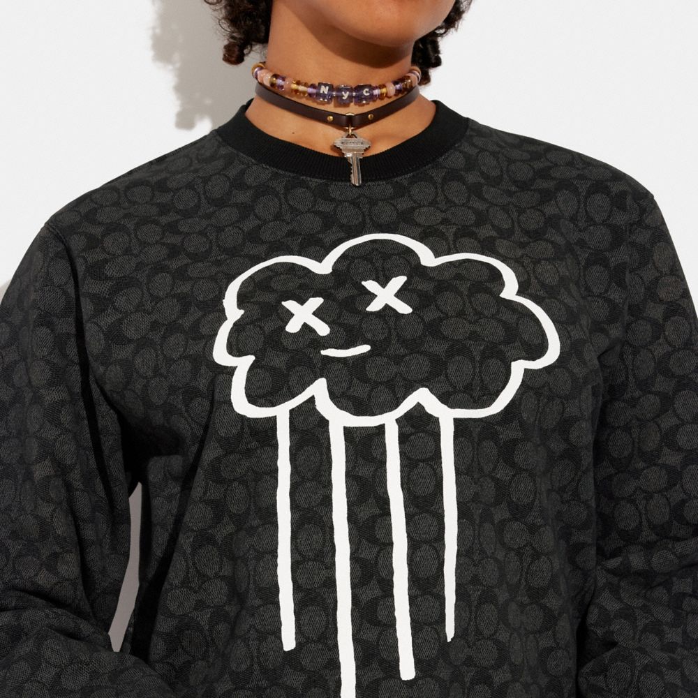 COACH® | Rain Cloud Sweatshirt In Organic Cotton