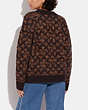 COACH®,SIGNATURE V-NECK SWEATER,wool,Brown,Scale View