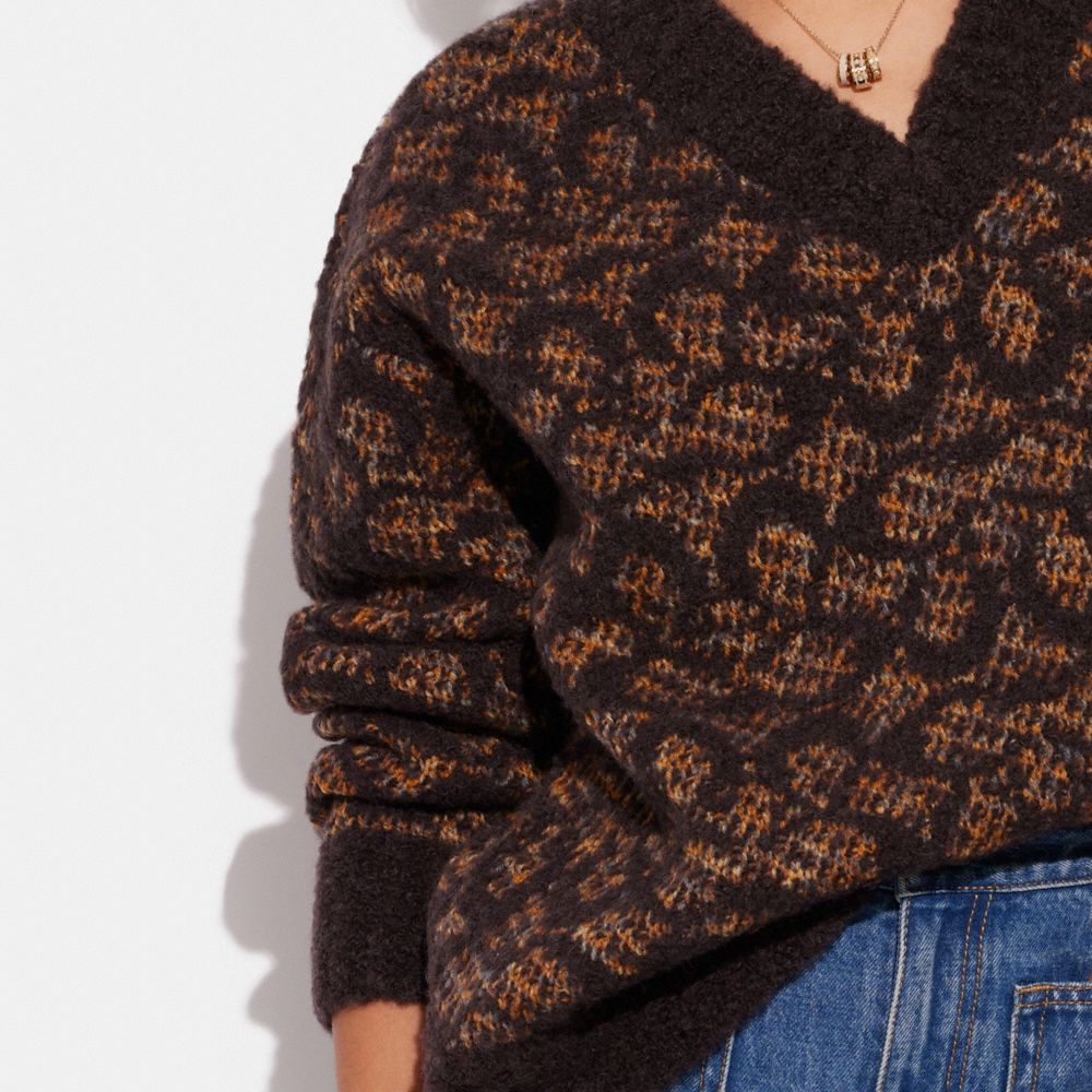 COACH® | Signature V Neck Sweater