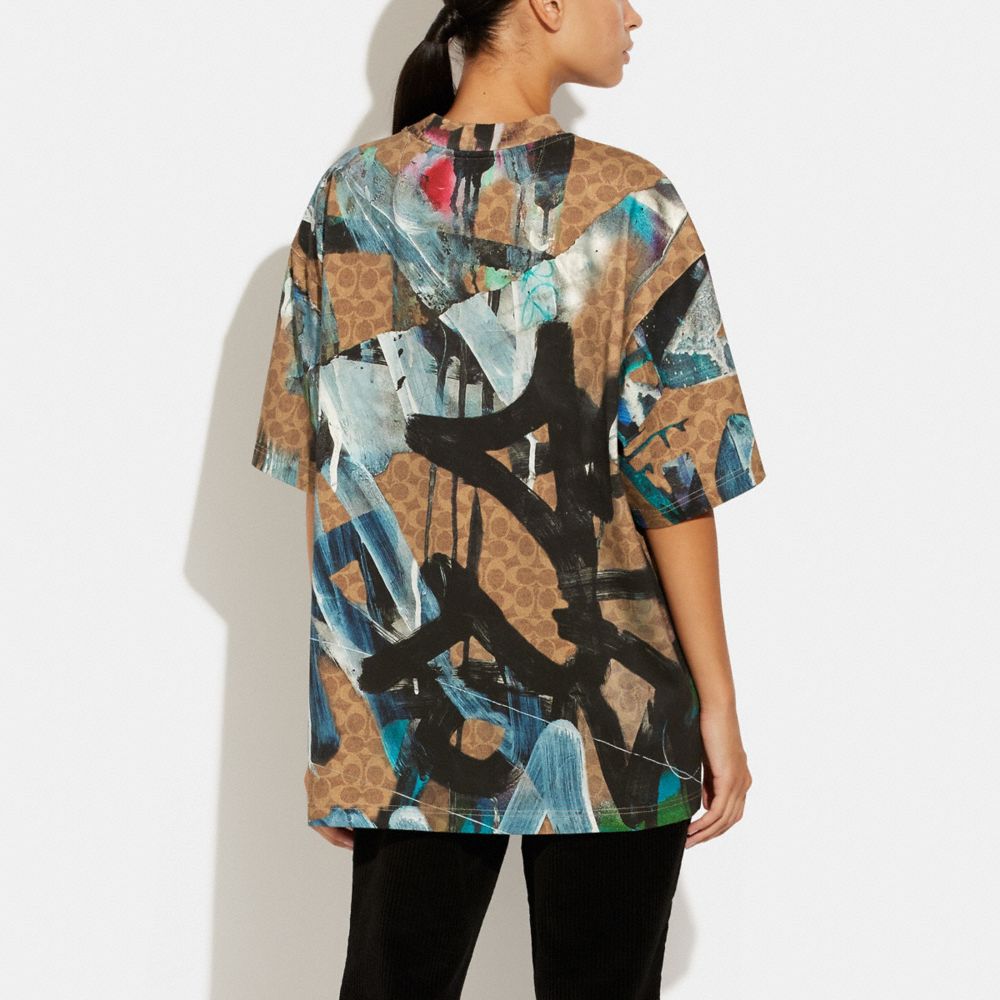 COACH®,COACH X MINT + SERF T-SHIRT IN ORGANIC COTTON,Multi,Scale View