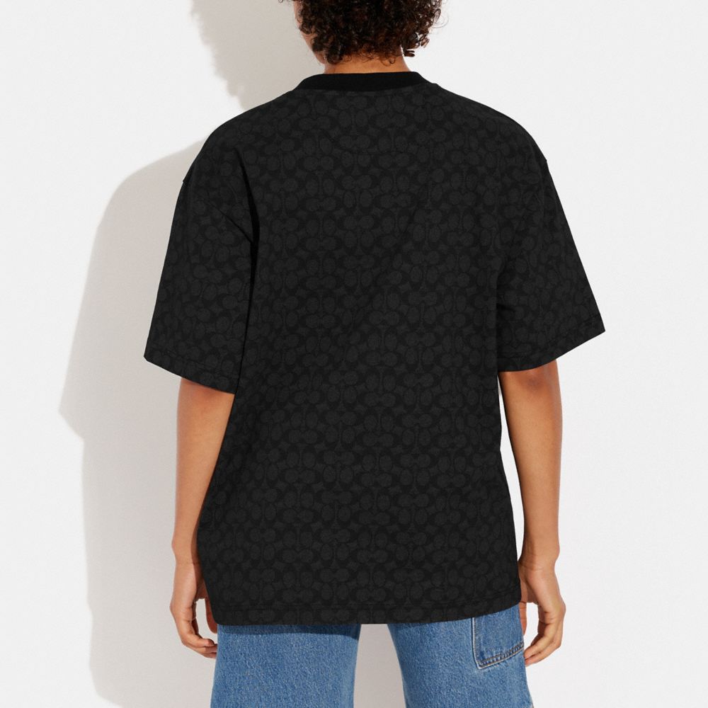 COACH®,RAVE BEAR T-SHIRT IN ORGANIC COTTON,Black,Scale View