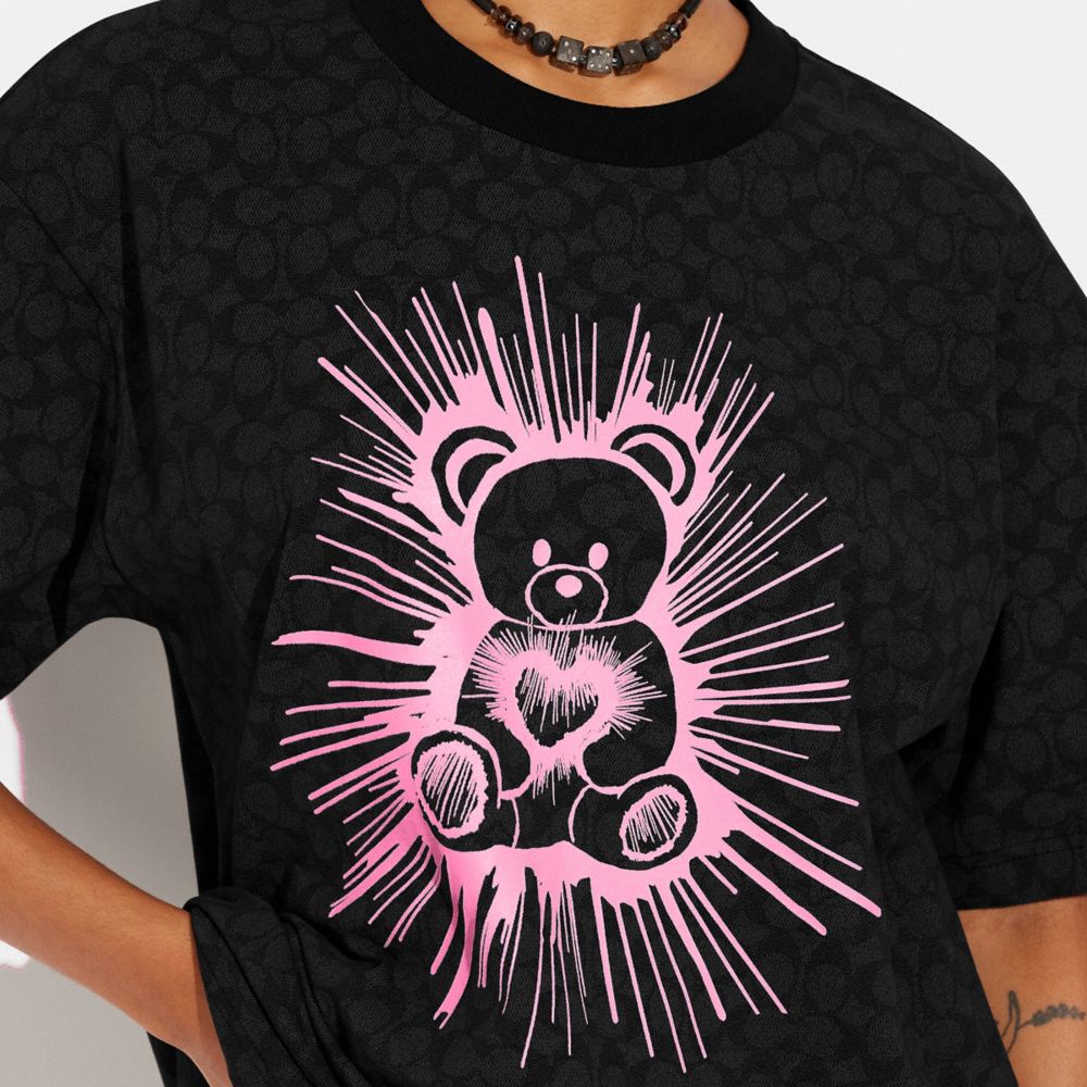 COACH®: Rave Bear T Shirt In Organic Cotton