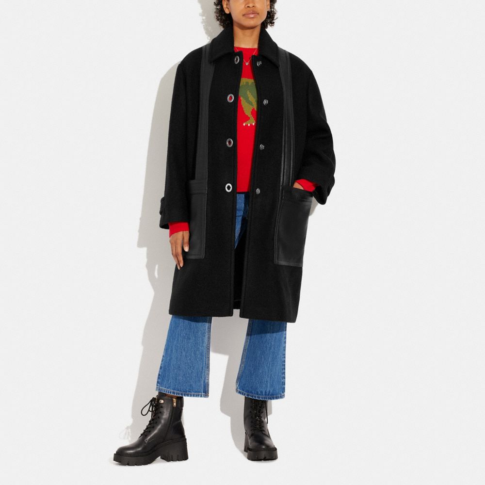 COACH®  Long Wool Coat