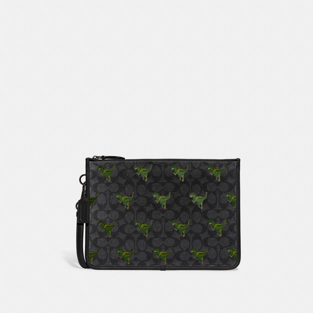 COACH® | Charter Pouch In Signature Canvas With Rexy Print