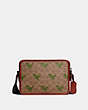 COACH®,CHARTER CROSSBODY BAG 24 IN SIGNATURE CANVAS WITH REXY PRINT,canvas,Medium,Tan/Rust,Front View