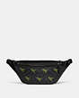 COACH®,LEAGUE BELT BAG IN SIGNATURE CANVAS WITH REXY PRINT,Signature Coated Canvas,Medium,Rexy,Charcoal,Front View