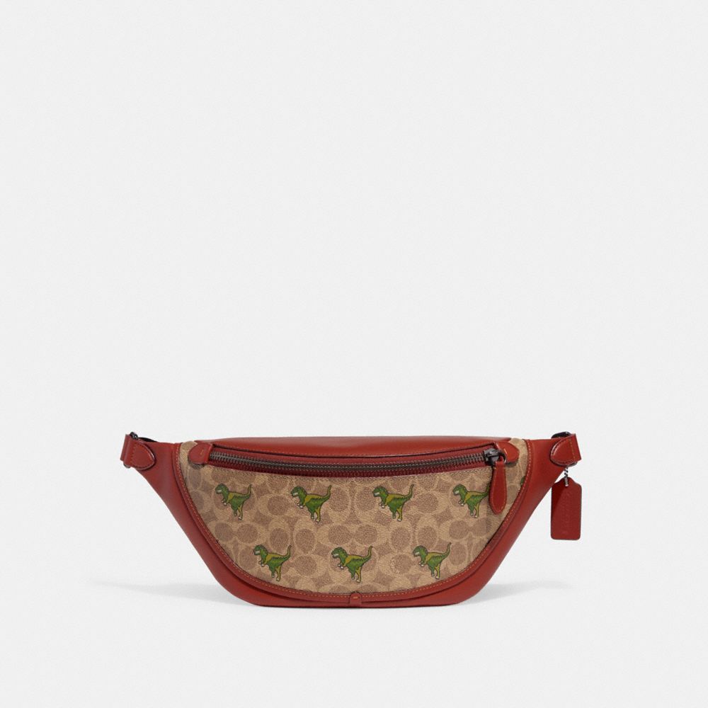 Black GG-jacquard coated-canvas and leather belt bag