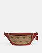 COACH®,LEAGUE BELT BAG IN SIGNATURE CANVAS WITH REXY PRINT,Signature Coated Canvas,Medium,Rexy,Tan/Rust,Front View