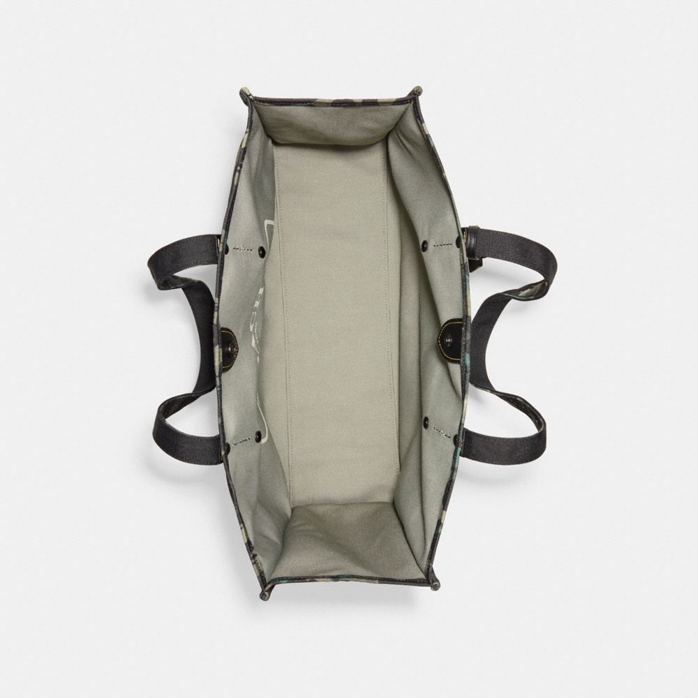 COACH®,100 Percent Recycled Canvas Tote 42 With Camo Print And Rexy,,Inside View,Top View