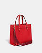 COACH®,FIELD TOTE 22 WITH REXY,Polished Pebble Leather,Medium,Rexy,Brass/Sport Red,Angle View