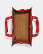 COACH®,FIELD TOTE 22 WITH REXY,Polished Pebble Leather,Medium,Rexy,Brass/Sport Red,Inside View,Top View