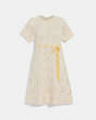 COACH®,POINTELLE KNIT DRESS,wool,Cream Multi,Front View
