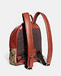 COACH®,CHARTER BACKPACK 24 IN SIGNATURE CANVAS WITH REXY PRINT,canvas,Medium,Brass/Khaki/Rust,Angle View