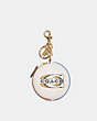 COACH®,CIRCULAR COIN POUCH WITH COACH STAMP,Mini,Gold/Chalk Multi,Front View