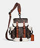 COACH®,HITCH BACKPACK 13 WITH HORSE AND CARRIAGE PRINT,Coated Canvas,Mini,Truffle/Chalk,Front View