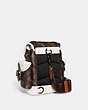 COACH®,HITCH BACKPACK 13 WITH HORSE AND CARRIAGE PRINT,Coated Canvas,Mini,Truffle/Chalk,Angle View