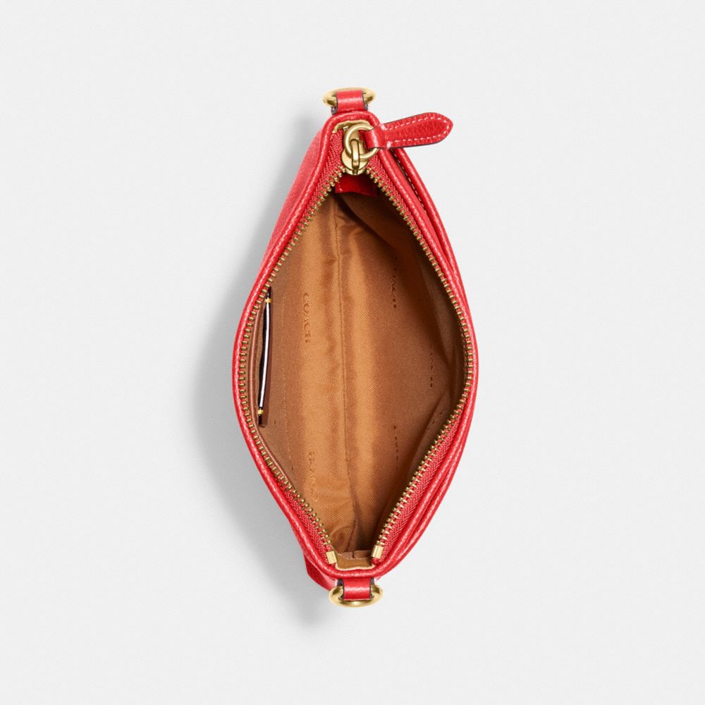 COACH®,KITT MESSENGER CROSSBODY BAG WITH REXY,Small,Brass/Sport Red,Inside View,Top View