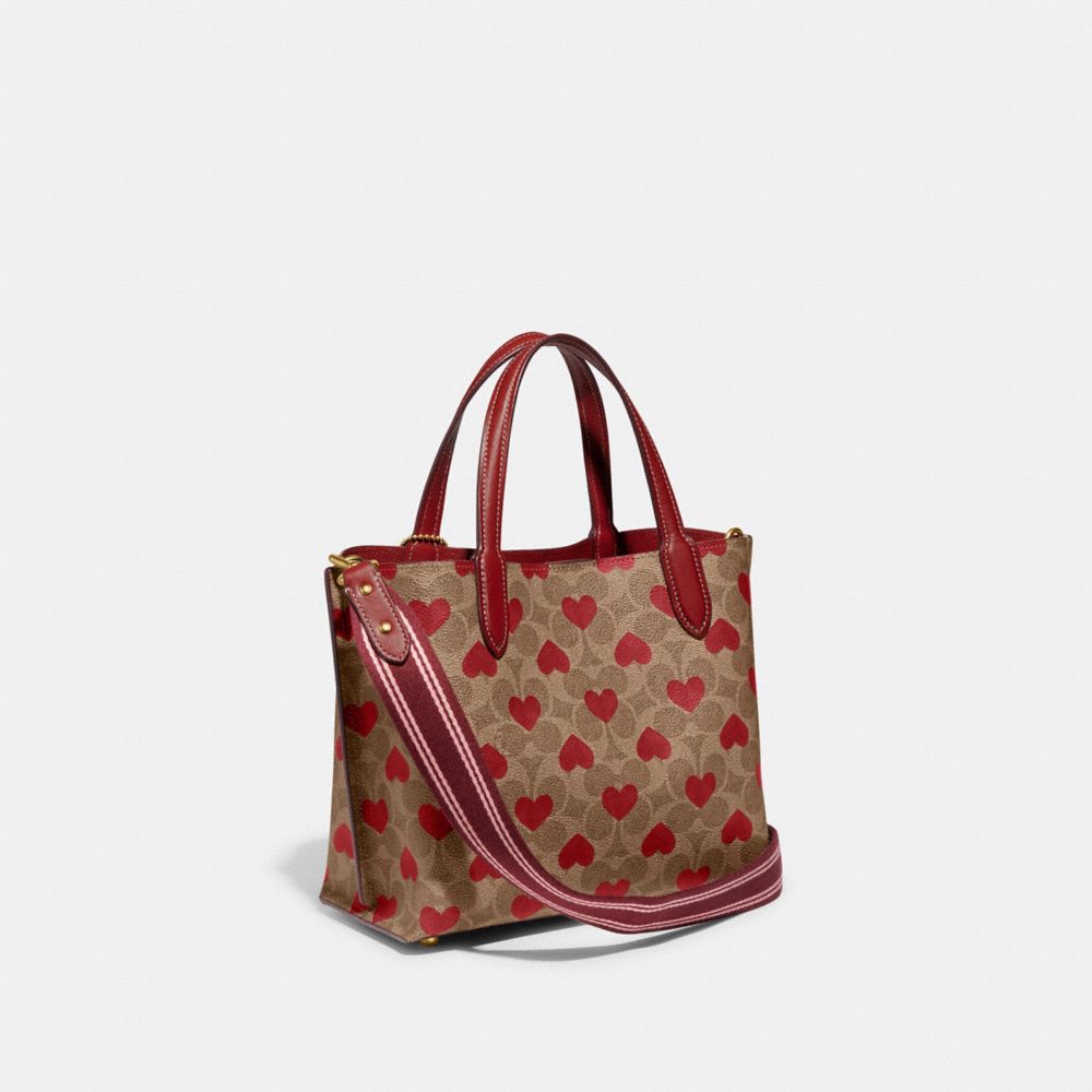 COACH Restored Willow Tote 24 In Signature Canvas With Heart Print in Pink