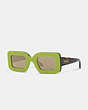 COACH®,OVERSIZED BADGE SUNGLASSES,Green,Front View