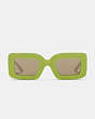 COACH®,OVERSIZED BADGE SUNGLASSES,Green,Inside View,Top View