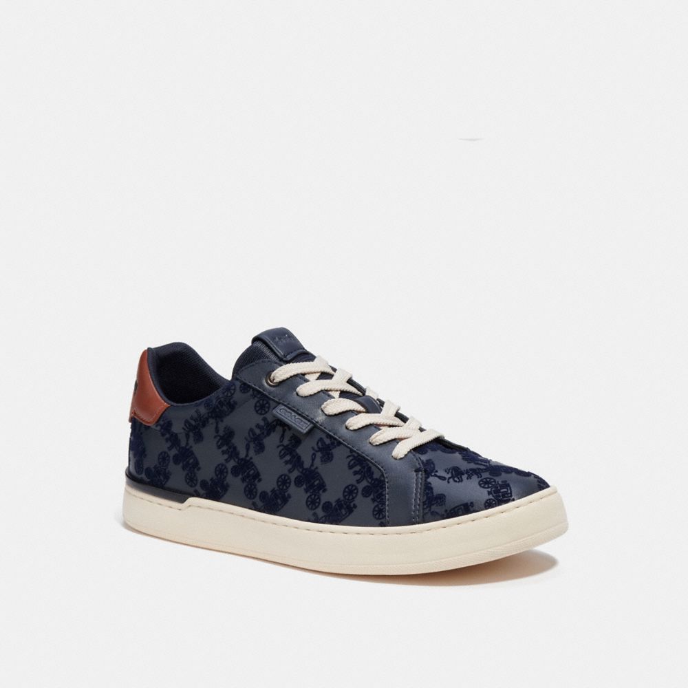 COACH®,LOWLINE LOW TOP SNEAKER,Midnight Navy,Front View