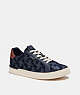 COACH®,LOWLINE LOW TOP SNEAKER,Leather,Midnight Navy,Front View