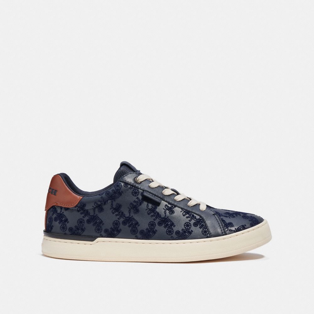 COACH®,LOWLINE LOW TOP SNEAKER,Midnight Navy,Angle View