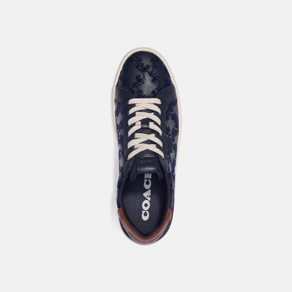 COACH®,LOWLINE LOW TOP SNEAKER,Midnight Navy,Inside View,Top View